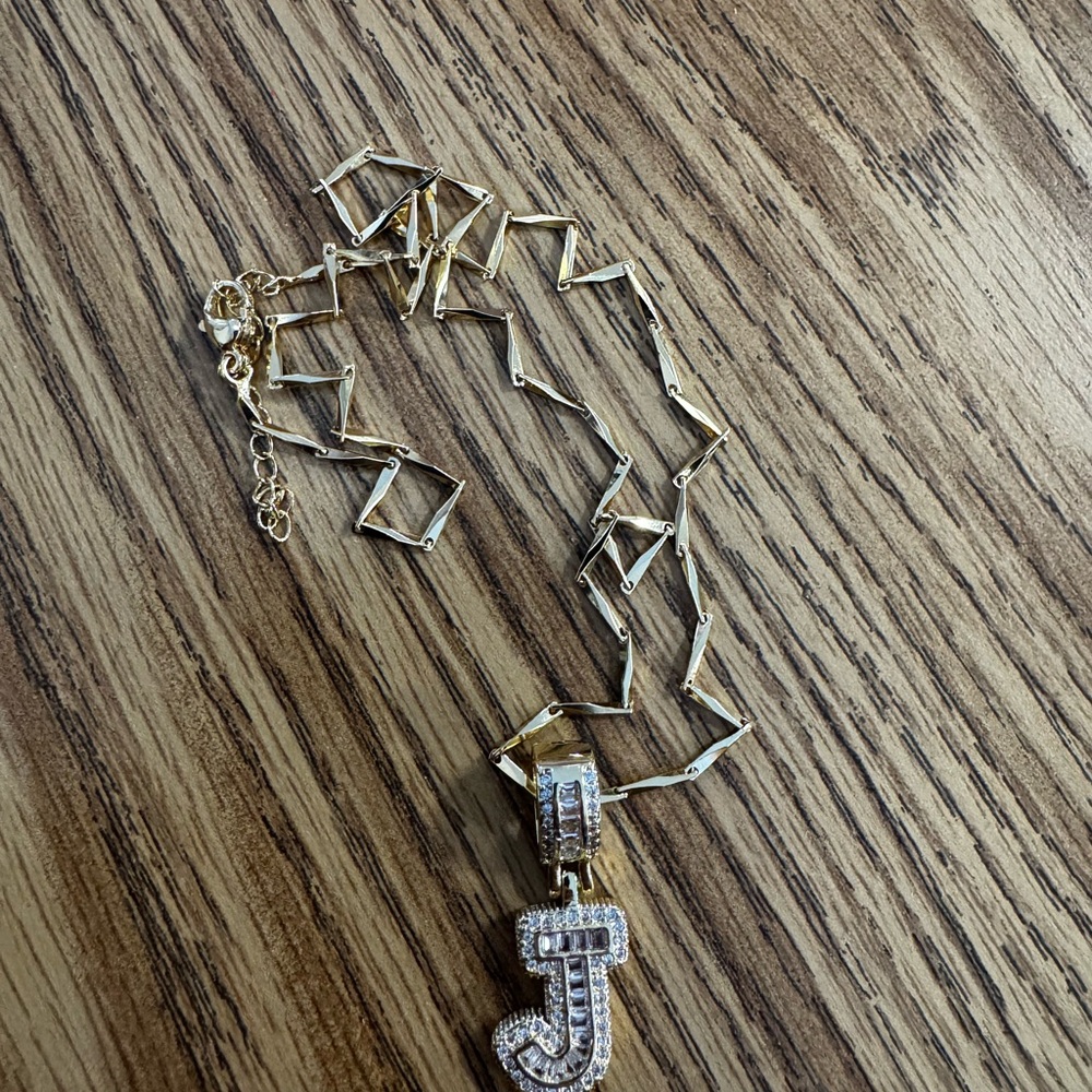 Gold Initial 'J' Pendant Necklace - Women's Gold Jewelry